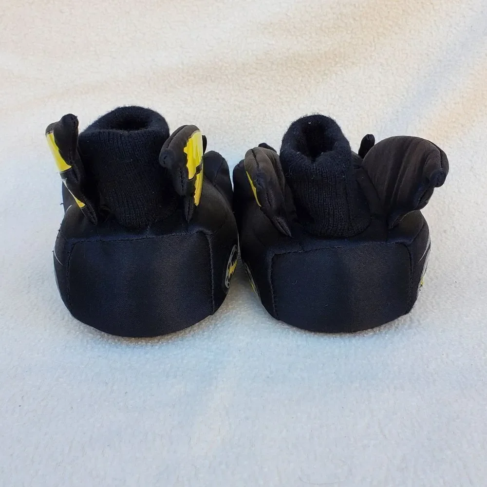 Batman black and yellow sock top plush slippers